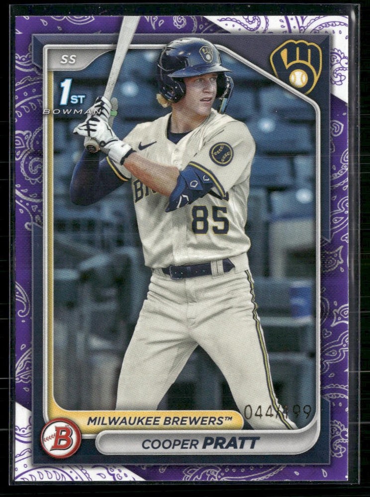 2024 Bowman #BP-137 Cooper Pratt Prospects Purple Pattern #/199