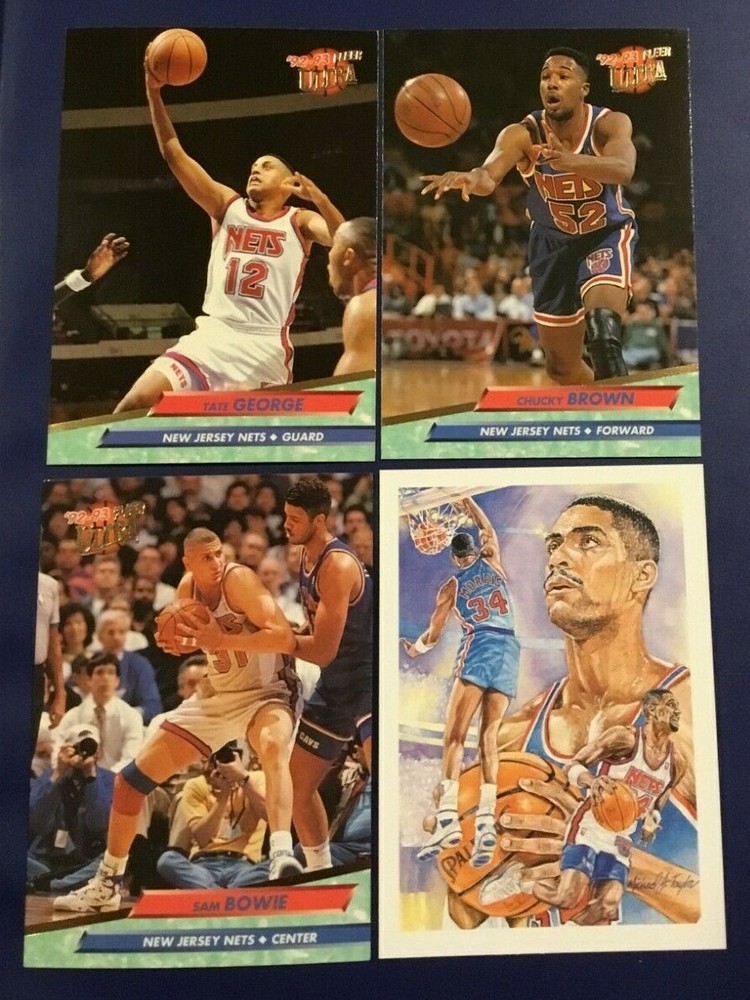 1992-93 Fleer Ultra #116 #313 #315 GEORGE, BROWN, SAM BOWIE w Morris Lot 4 Nets
