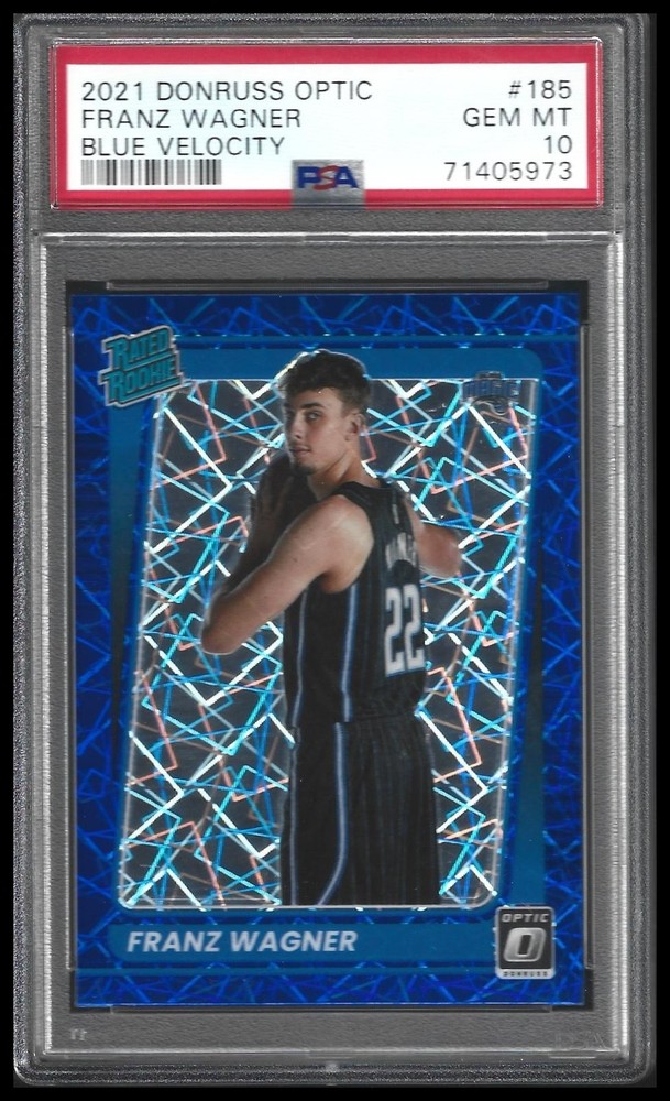 2021-22 Donruss Optic #185 Franz Wagner Rookie Blue Velocity PSA 9 Mint