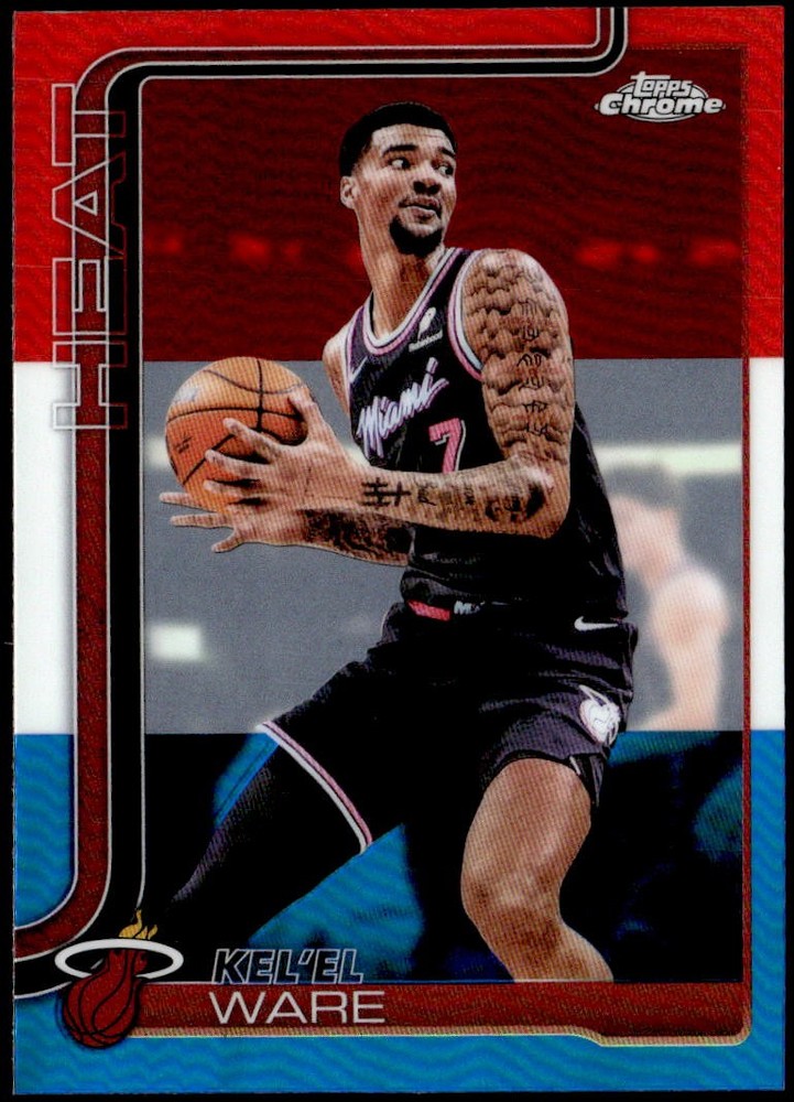 2025-26 Topps Chrome Update #112 Kel’el Ware Red White and Blue Refractor