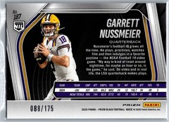 2025 Panini Prizm Black Prospects Extended Garrett Nussmeier White Prizm /175