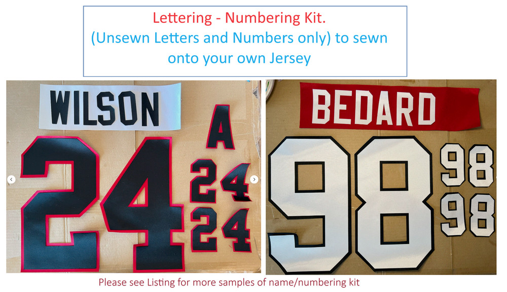 Chicago Blackhawks Lettering Custom ANY YR Name Number UNSEWN kit for Jersey