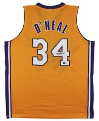 Shaquille O&rsquo;Neal Authentic Signed Yellow Pro Style Jersey BAS Witnessed 2