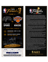 NY Knicks Vs SA Spurs NBA Finals Game 4 Commemorative Ticket Stub Custom