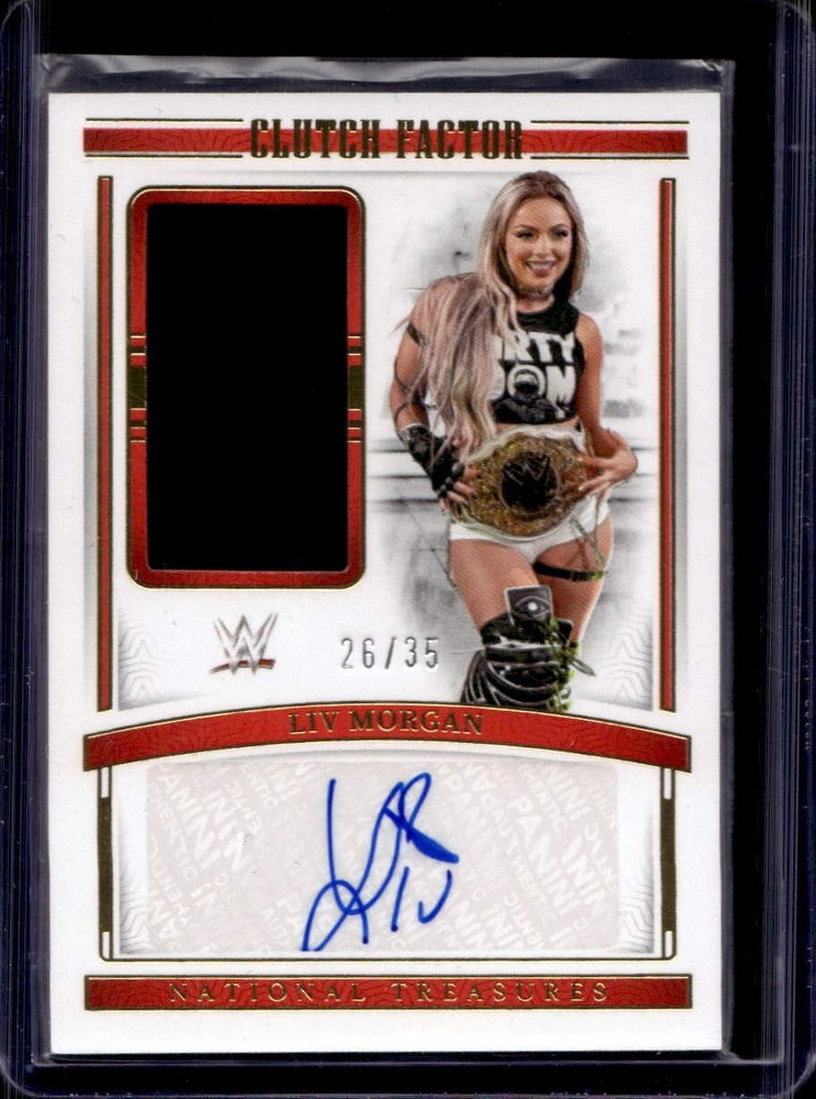 Liv Morgan 2024 National Treasures WWE #CF-LVM Clutch Factor Relic Auto /35
