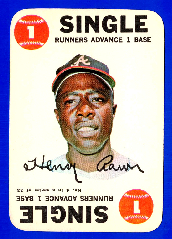 1968 TOPPS GAME #4 HANK AARON ATLANTA BRAVES CARD — NM MINT