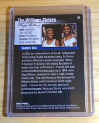 2003 Netpro Tennis The Williams Sisters #51 Venus Serena Williams Major History