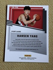 2025-26 Panini Donruss Hansen Yang Auto Red /99 Rc Trail Blazers #SS-YHS