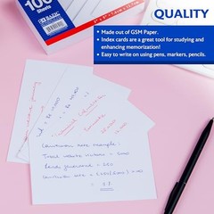 Unruled Index Cards, 3 x 5 in, 100 Ct | sturdy card stock, study 1-Pack White