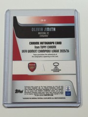 2025-26 Topps Chrome Women&rsquo;s UWCL Auto Blue Olivia Smith Rookie 032/150