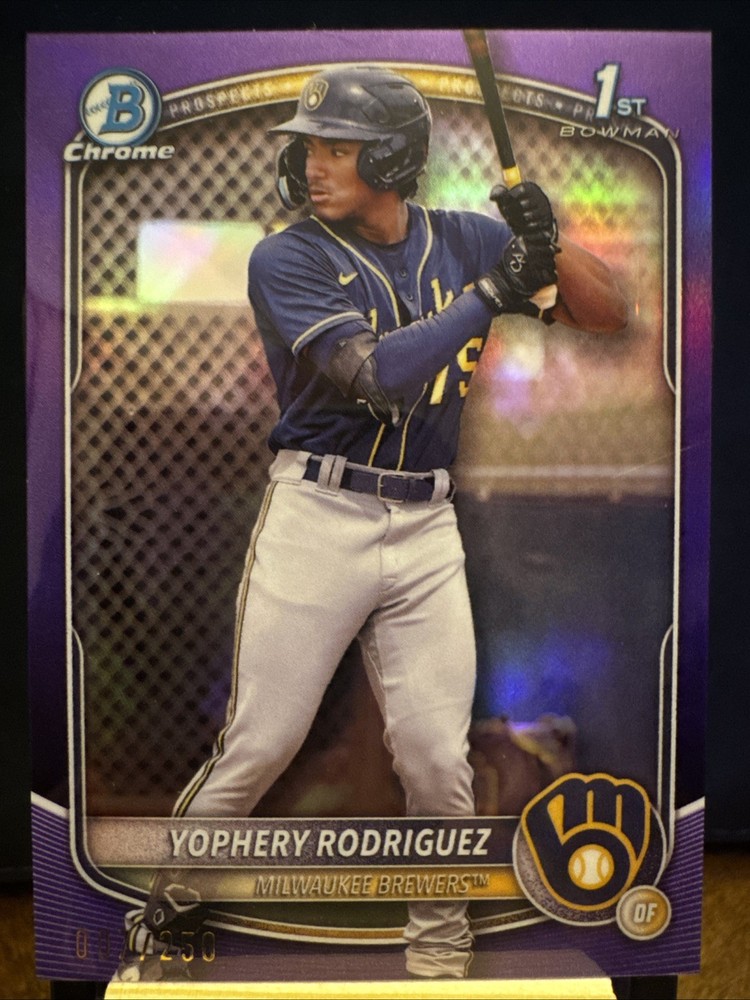 2025 Bowman – Chrome Prospects Yophery Rodriguez #BCP-36 Purple Refractor /250