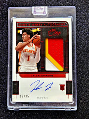 2021-22 Jalen Johnson Panini One and One Prime Rookie Jersey Autographs Red /25