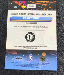 2025-26 Topps Cosmic Chrome Danny Wolf Auto RC Gold Interstellar 34/50