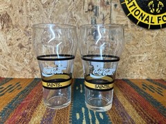 Pair Of 2 Orleans Saints Coca-Cola Soda Glass NFL Football Vintage COKE