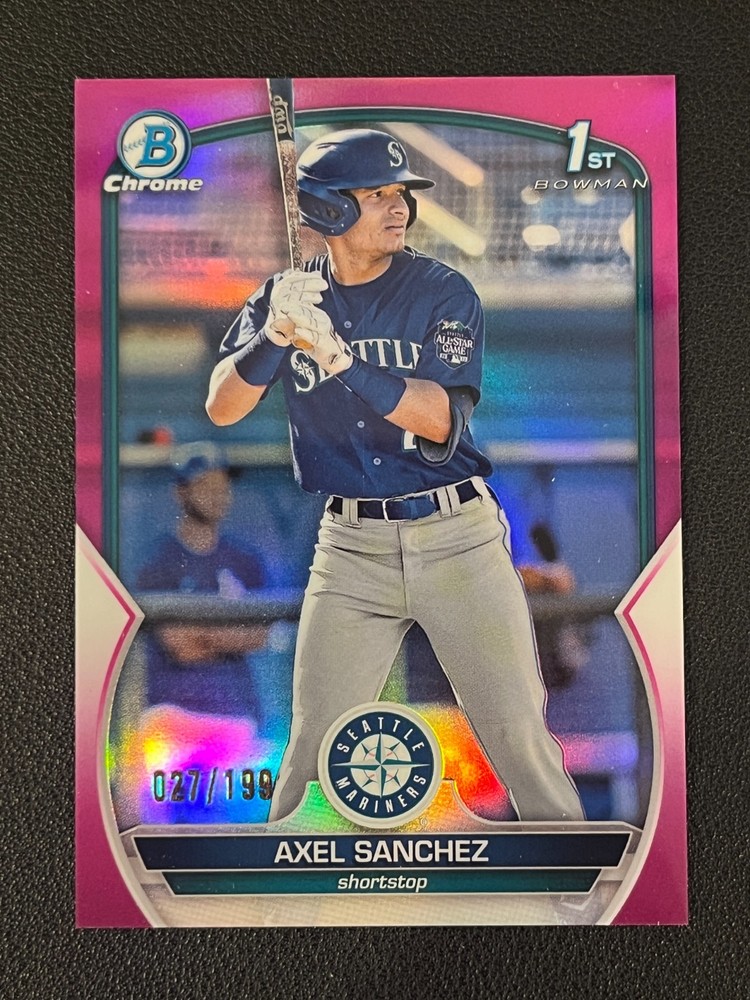 Axel Sanchez 2023 Bowman Chrome 1st Fuchsia Refractor /199 Mariners