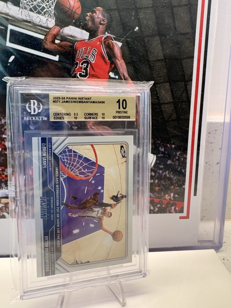 2023 Panini #371 LeBron James VS Wembanyama Rookie Card BGS Pristine 10 PSA 10