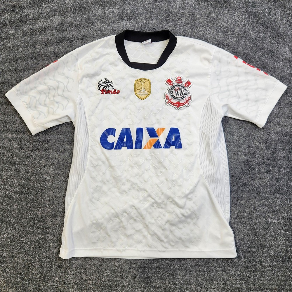 Corinthians Jersey Mens 12 White Soccer Pato 7 Caixa Sponsor Short Sleeve 2012