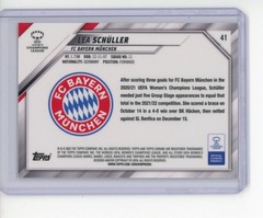 2021-22 TOPPS CHROME WOMEN&rsquo;S CHAMPIONS LEAGUE LEA SCHULLER #41