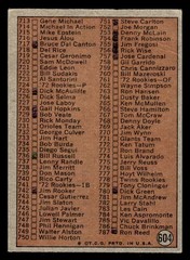 1972 Topps Baseball #604 6th Series Checklist (657-787) GD *e1