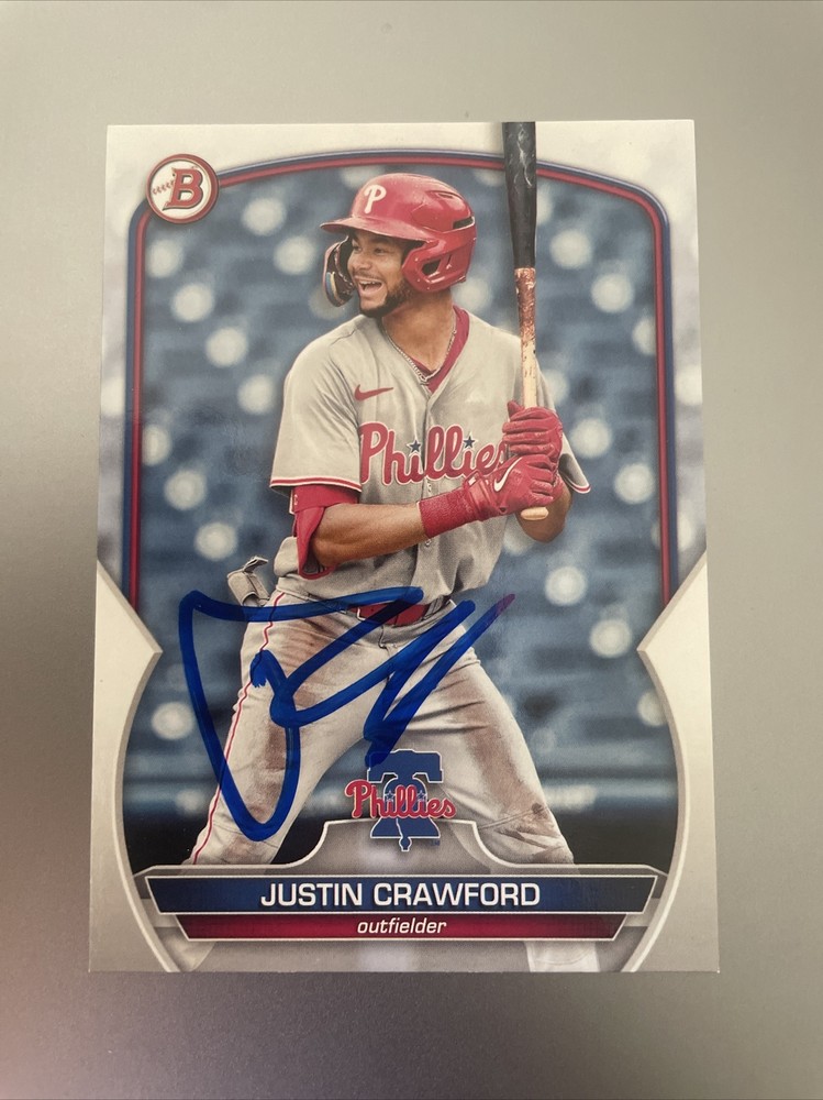 2023 Bowman Draft Justin Crawford Signed Auto Phillies Top100 Prospect BD-71
