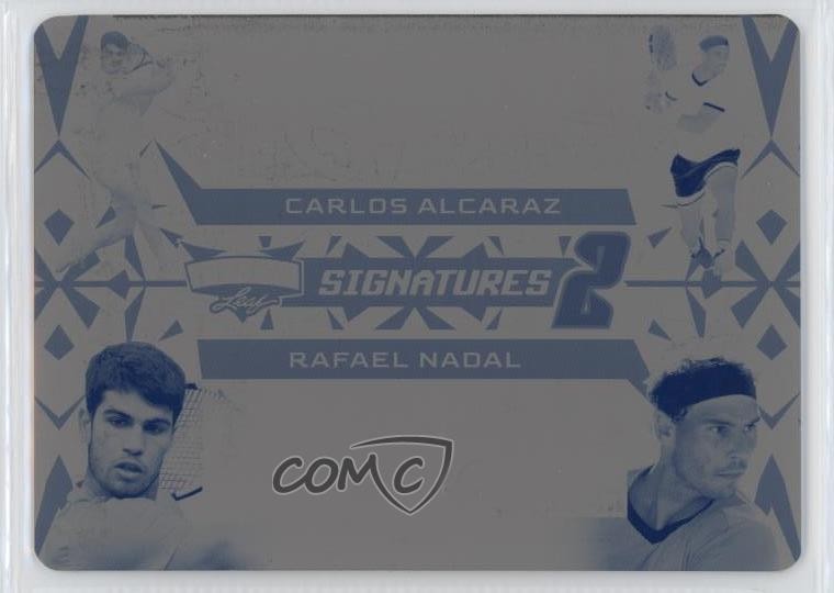 2023 Leaf Vibrance Printing Plate Cyan 1/1 Carlos Alcaraz Rafael Nadal 0h1