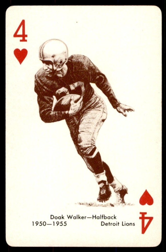1963 Stancraft RED Four of Hearts Doak Walker HOF RARE Detroit Lions / SMU