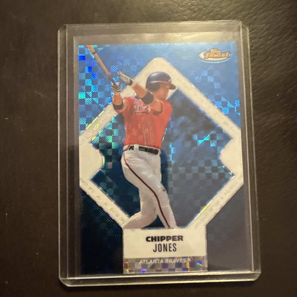 2006 Topps Finest – Chipper Jones /150 Blue Xfractor #110 Atlanta Braves 🔥