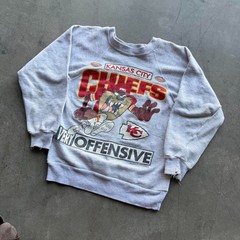 Vintage 90s grail taz looney tunes chiefs nfl football sweater VK15257