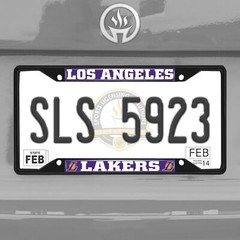 FANMATS 31333 Los Angeles Lakers Metal License Plate Frame Black Finish