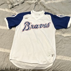 Nike Cooperstown Collection Atlanta Braves Baseball Jersey White/Blue/Red M