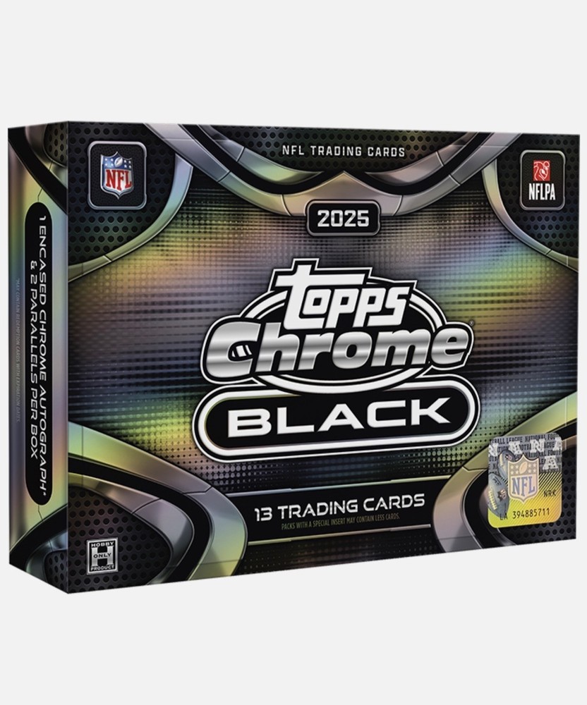 2025 TOPPS CHROME BLACK FOOTBALL HOBBY BOX (1 AUTO) ✅ QTY Available Lot