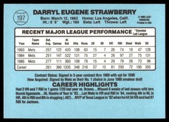 1986 Donruss Darryl Strawberry #197