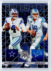 2023 Panini Mosaic #CC-8 Dak Prescott / Jared Goff Carbon Copy Lions Cowboys