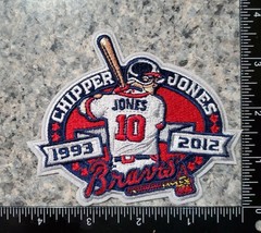 2013 Commemorative Patch Chipper Jones. Braves. Embroidered. Iron On. 4.5&Prime;x3.5&Prime;