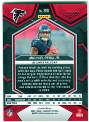 Michael Penix Jr. 2024 Panini Mosaic #308 Blue Mosaic Prizm /99 (RC) Falcons
