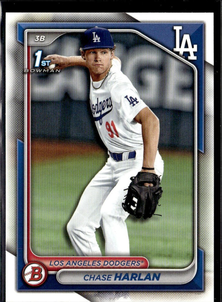 2024 Bowman Draft Paper Chase Harlan Los Angeles Dodgers #BD-96 5 Card Lot