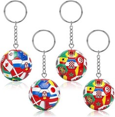4PCS 2026 Soccer Cup Keychain,National Flag Soccer Ball KeyChain with Metal Ring