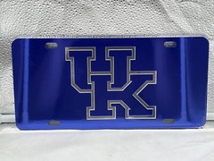 Kentucky Wildcats NCAA Blue Mirrored Laser Cut License Plate Craftique