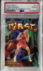 Topps 2025-26 Finest Yang Hansen First Sky Blue Refractor RC #F-16 PSA 10 /150