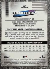 2026 Topps Finest Uncommon Freddie Freeman #163 Pink Dodgers Refractor /250