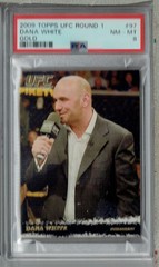 $ PSA 8 NM-MT Dana White 2009 Topps UFC Round 1 #97 Rookie Card Thick Gold SP