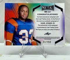 2024 Leaf Metal Inscriptions Platinum Prismatic Sam Jones III #/150 Auto 🔵🟠