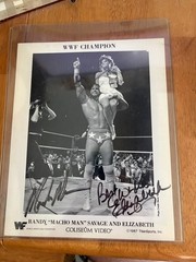 Macho Man Randy Savage & Miss Elizabeth SIGNED 1987 Original Promo SWAU COA