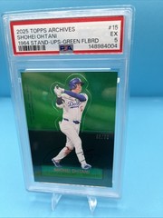 2025 Topps Archives – 1964 Stand-Ups Shohei Ohtani #64SU-15 Green /99. PSA 5