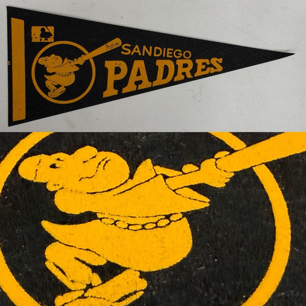 vintage SD San Diego Padres California 5×12 Mini Pennant Mlb Baseball