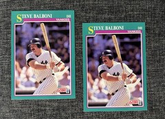 Steve Balboni Lot Of 2 Baseball Cards 1991 Score New York Yankees