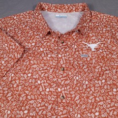 Columbia Texas Longhorns Shirt Mens 2XL Orange NCAA Football AOP Geometric Tech