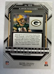 AARON RODGERS 2022 PRIZM SNAKESKIN #103 GREEN BAY PACKERS SUPER RARE