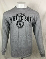 CHICAGO WHITE SOX LONG SLEEVE GRAY T-SHIRT BY STITCHES MEN&rsquo;S M L XL FREE SHIP
