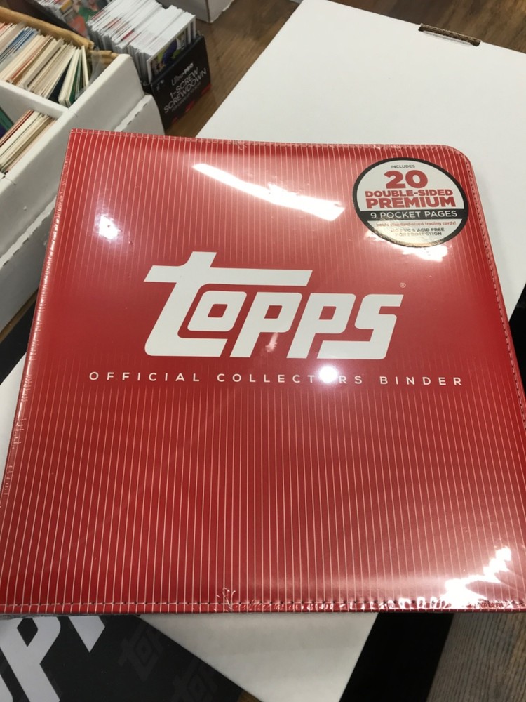 Topps Official 3-Ring Collector Binder + 20 Pages Holds 360 Cards – Red New